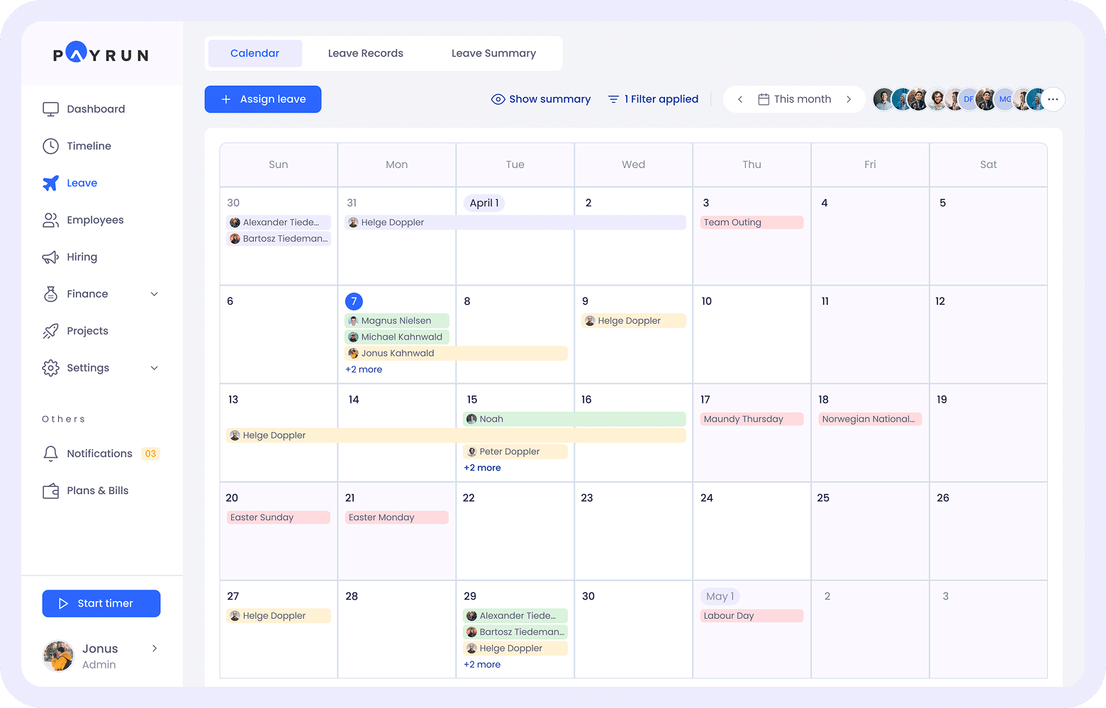 leave management feature