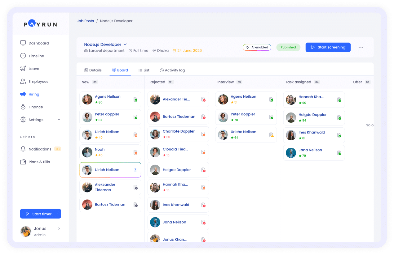Track Candidates in Your Hiring Pipeline