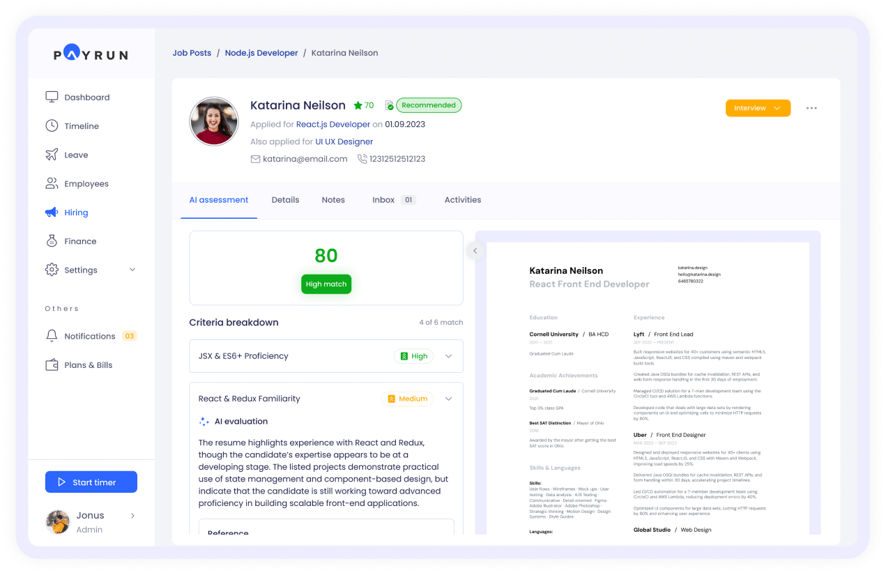 Get AI Powered Candidate Insights